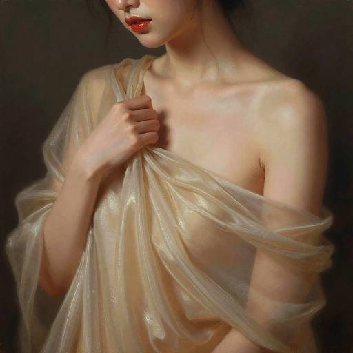Ethereal Portrait with Shimmering Fabric