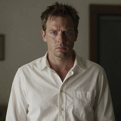 Intense Portrait of a Concerned Man