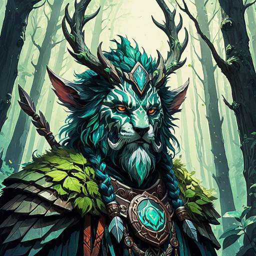 Mythical Forest Guardian Druid Portrait