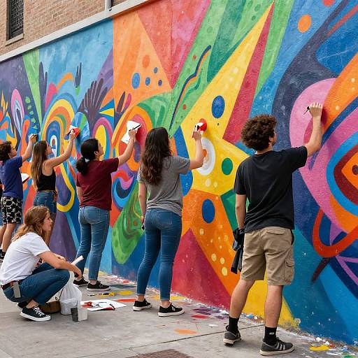 Vibrant Collaborative Urban Mural