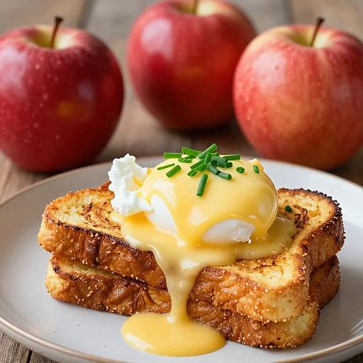 Poached Eggs with Hollandaise and French Toast