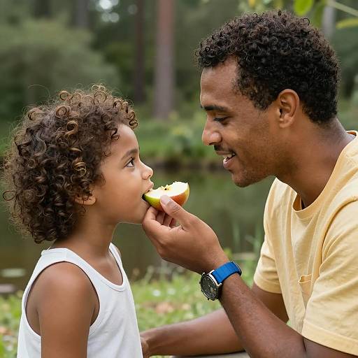 Tender Moment in a Forest Setting