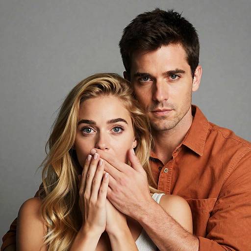 Emotional Embrace in Intense Portrait