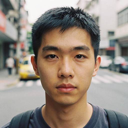 Cinematic Closeup of Asian Man Portrait