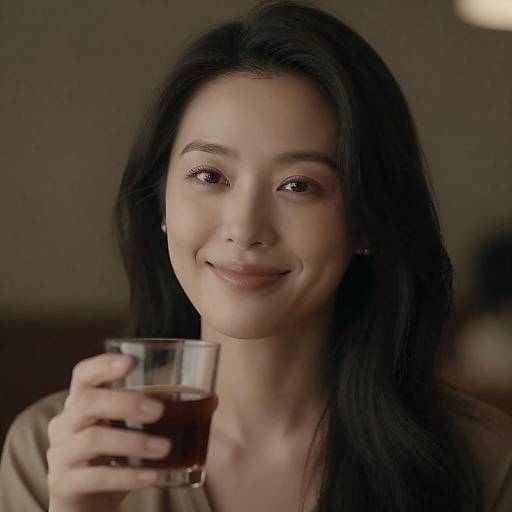 Warm Portrait: Softly Smiling Asian Woman