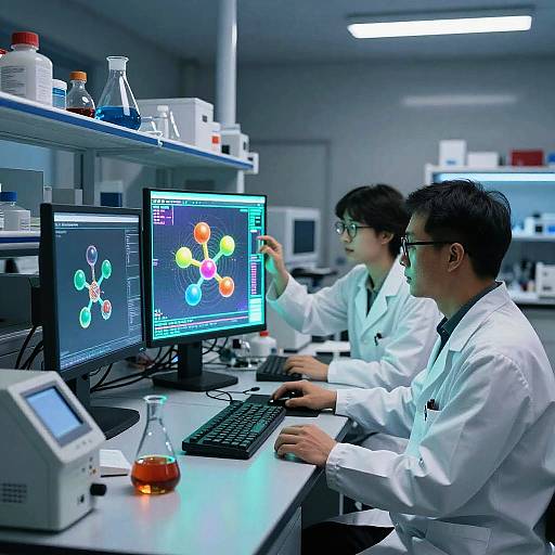 Futuristic Lab with Holographic Science