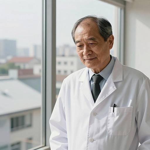 Middle-Aged Scientist in Urban Setting