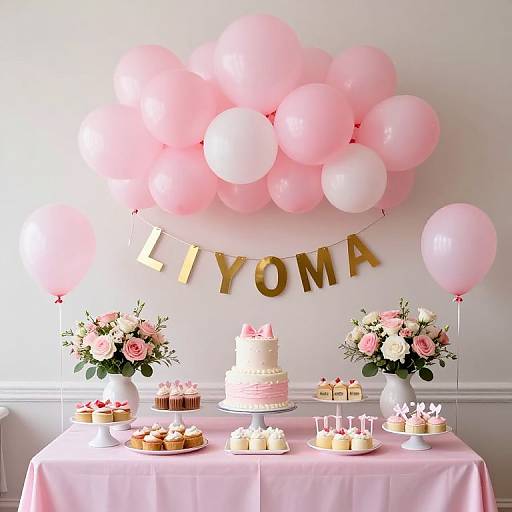 Pastel Pink Baby Shower Balloon Decor