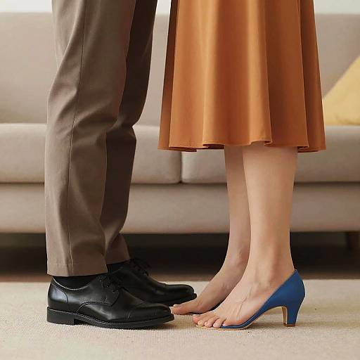 Tiptoe Implied Kiss on Couch