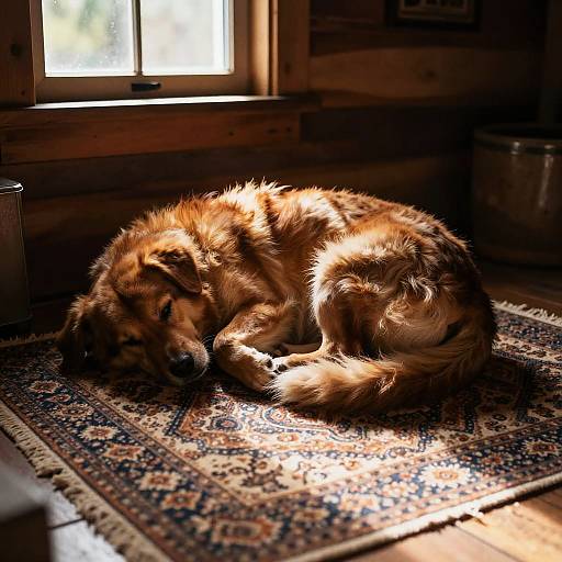 Cozy Cat on Vintage Rug