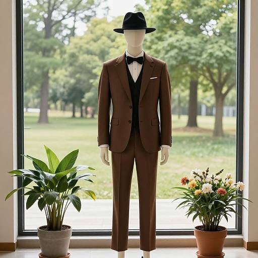 Stylish Mannequin by Window with Nature