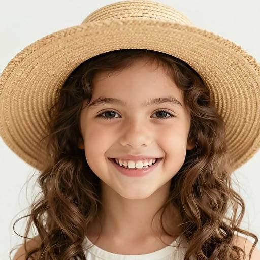 Joyful Girl with Straw Hat