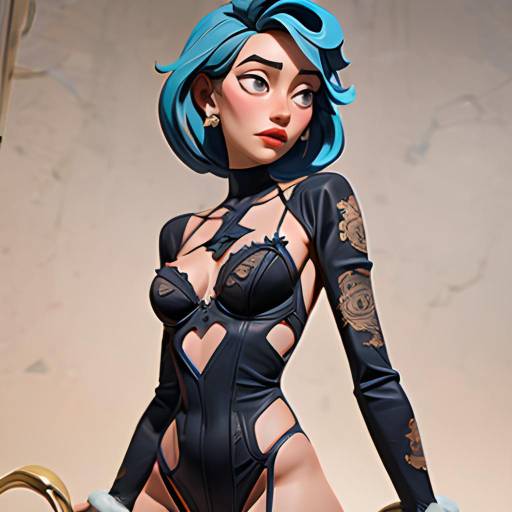 Stylish Woman Holding Abstract Art Painting