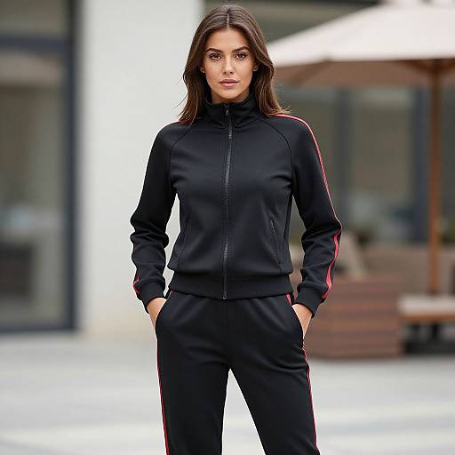 Realistic Woman in Luxury Tracksuit