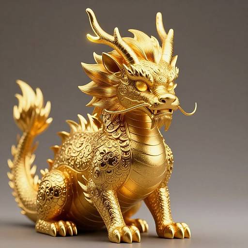 Majestic Golden Dragon Cat