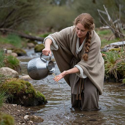 Woman Connecting with Nature's Flow