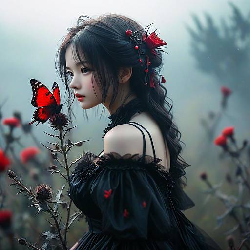 Gothic Lolita Girl in Dark Elegance