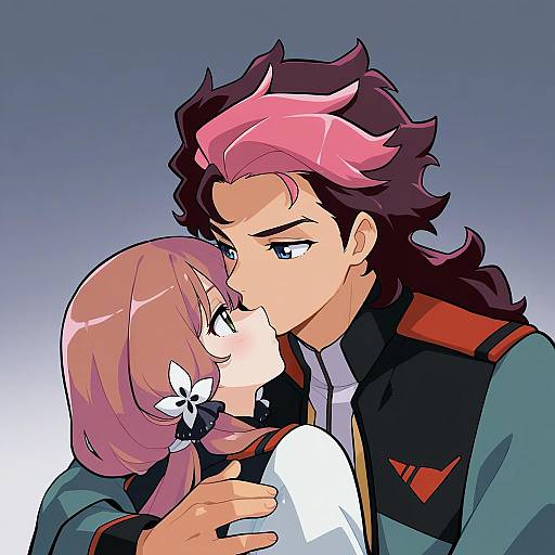 Illustration of Guel jeturk, gundam in the style of Gomipomi