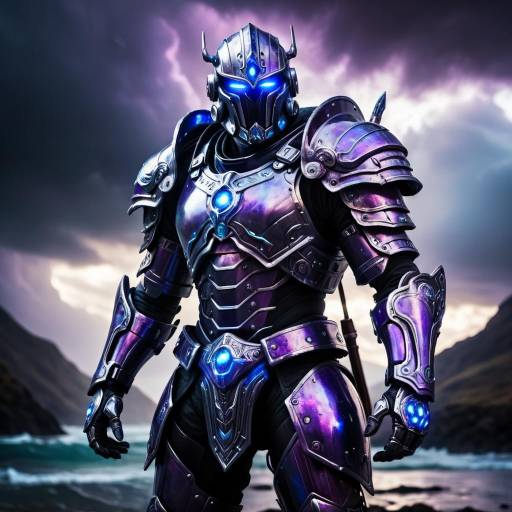 Cybernetic Dark Fantasy Armored Warrior