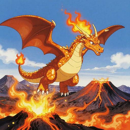 Sun Dragon Hatchling Over Volcanic Plateau