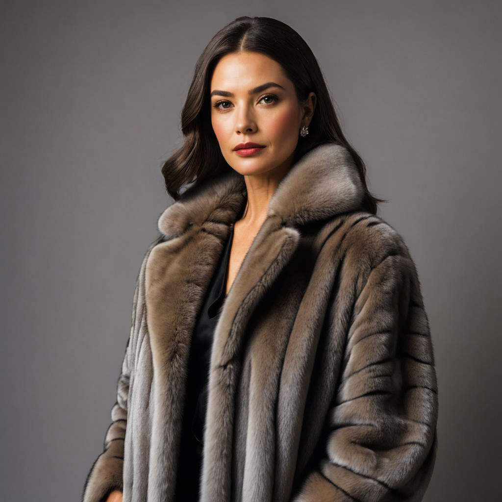 Glaring Mob Wife in Fur Coat Photo-shoot