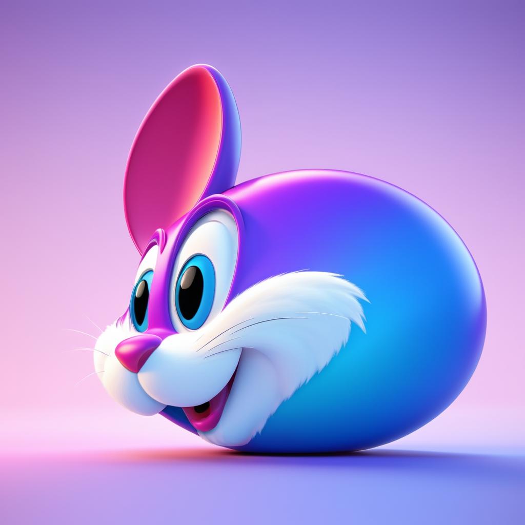 Colorful 3D Cartoon Rabbit Nose Design