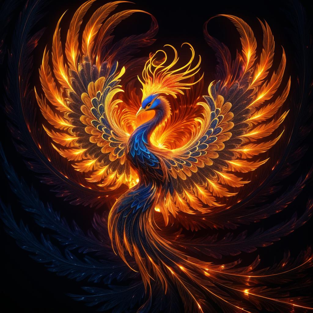 Radiant Phoenix in Fractal Flames