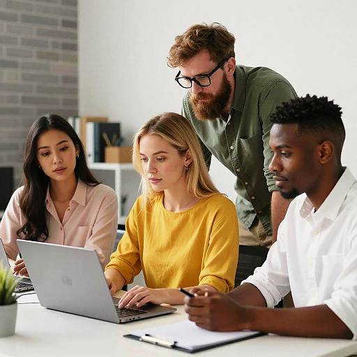 Diverse Team Collaborating in Office