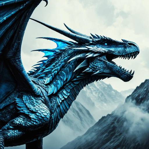 Dramatic Wyvern Design with Azure Veins Dramatic Wyvern Design with Azure Veins