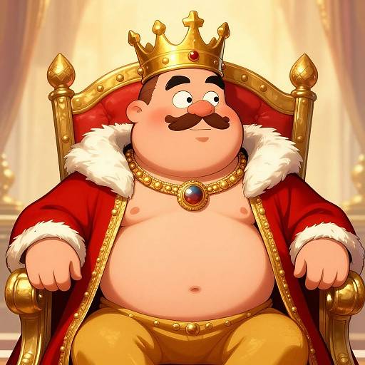 Chubby King Pepe Meme Illustration