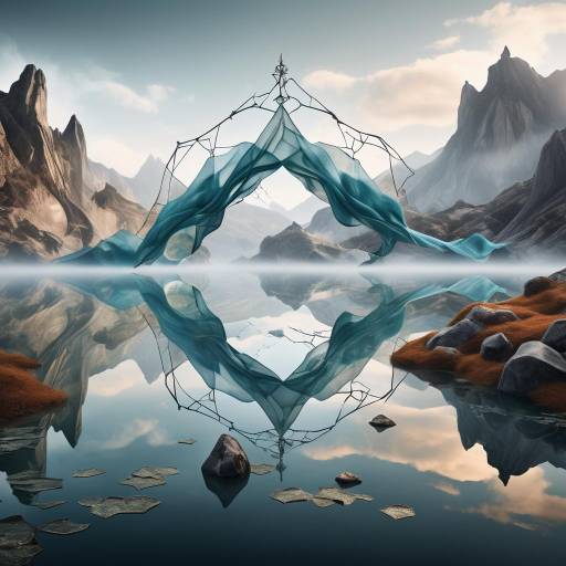 Surreal Misty Mountains with Scarves Surreal Misty Mountains with Scarves