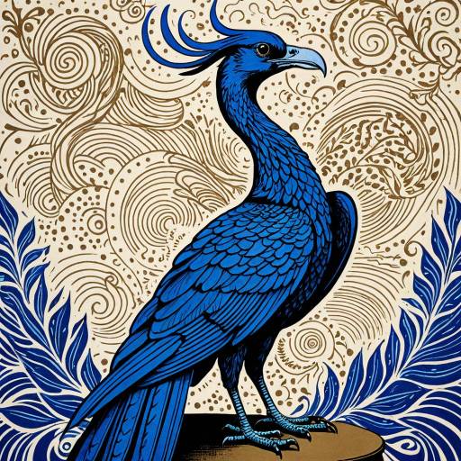 Surreal Blue Phoenix Art Print