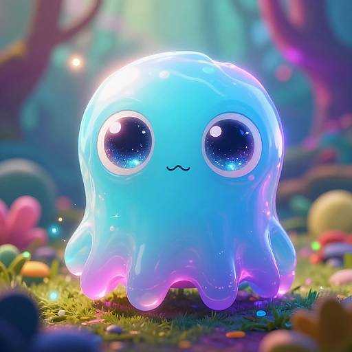 Vibrant Cute Slime Fantasy Art