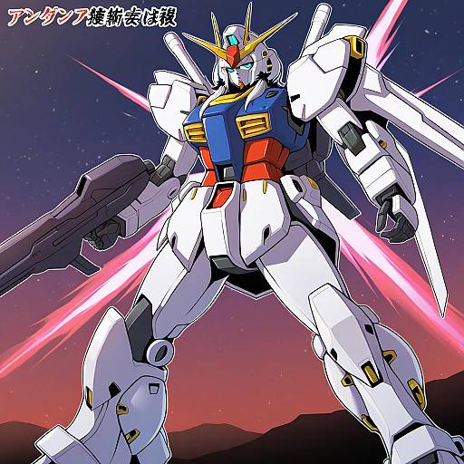Illustration of Gundam mk ii, gundam in the style of Sei (kaien kien)