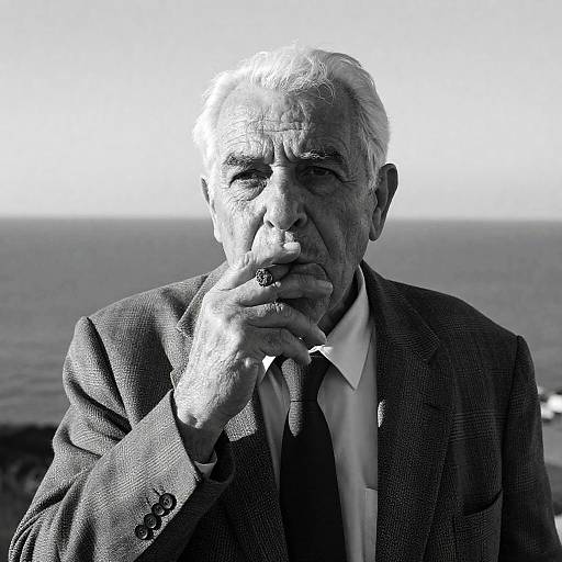 Contemplative Elderly Man with Cigar