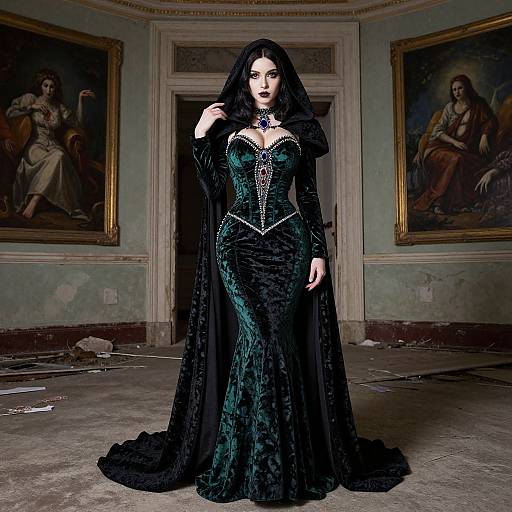 Gothic Retro Cosplay in Abandoned Theater