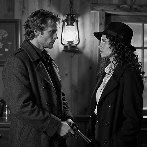 Intense Black and White Room Portrait