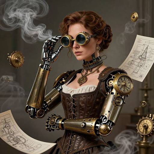 Steampunk Female Inventor Portrait