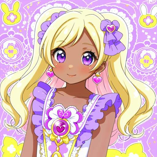 Illustration of Amamiya elena, precure in the style of Saku usako (rabbit)