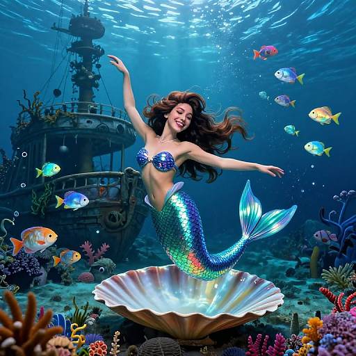 Whimsical Mermaid Dance Underwater