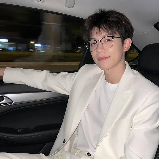 Nighttime Car Portrait with Glasses