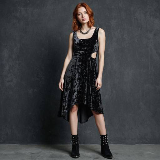 Grunge-Inspired Charcoal Dress Outfit