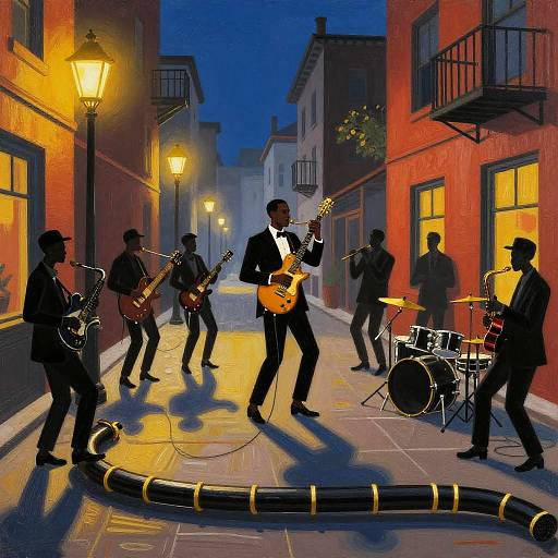Vibrant Street Jazz Animation Scene