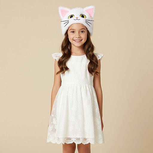 Tooth Fairy Girl in White Costume