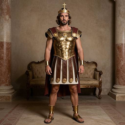 Man in Roman King Caesar Costume