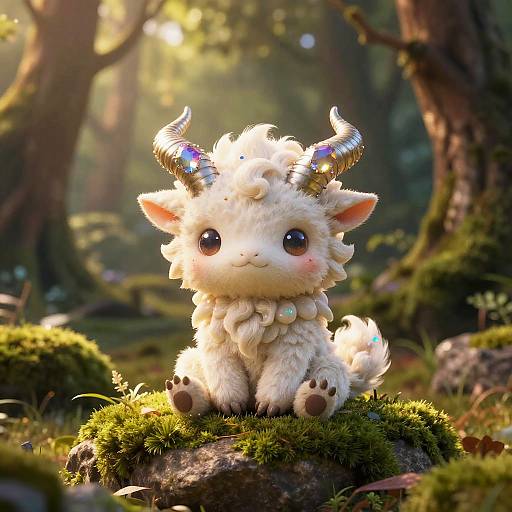 Cute Carbuncle in Enchanted Woodland