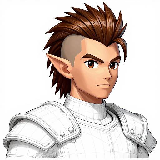 Wireframe Strong Elf Warrior RPG