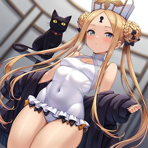 Illustration of Abigail williams (swimsuit foreigner) (second ascension) (fate), fate/grand order in the style of Momo no sukebe