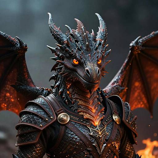 Realistic Dragon Rider in Leather Armor