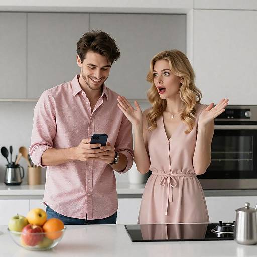 Young Couple in Modern Kitchen